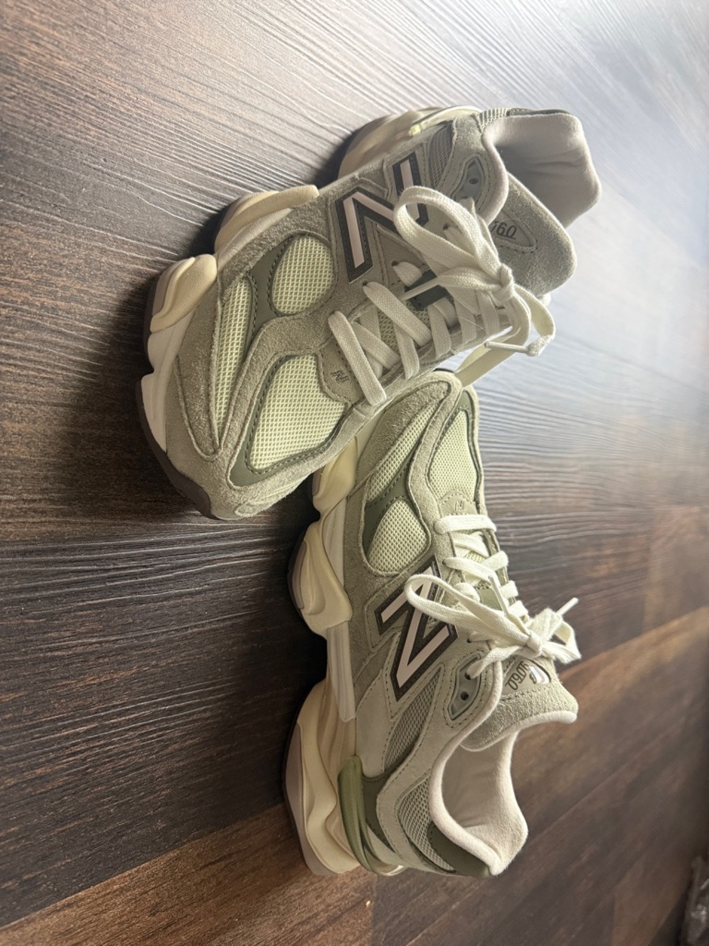 New Balance Sage Green & Cream Retro Runner Sneakers